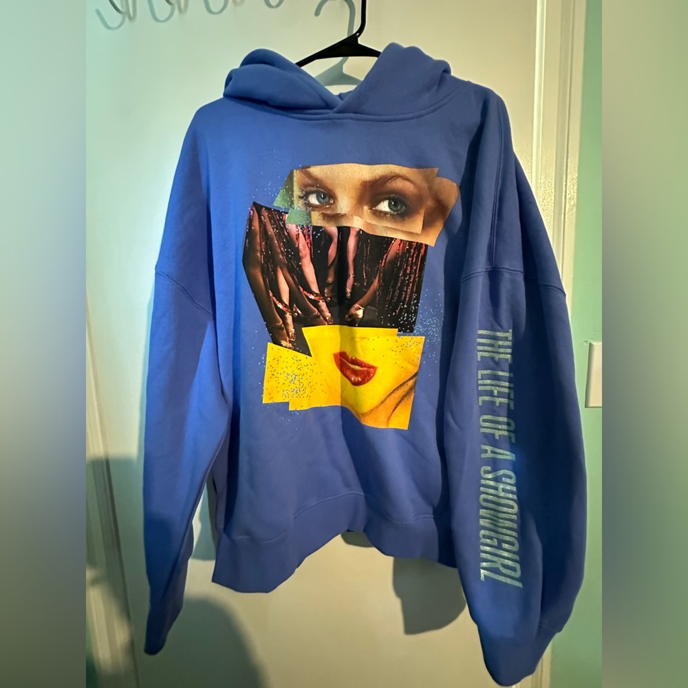 Taylor Swift: THE LIFE OF A SHOWGIRL VIOLET BLUE HOODIE. Size XL. Never worn.